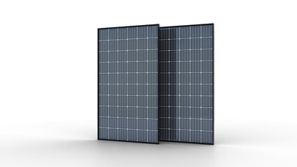 Battery isolated solar panels 3d rendering isolation. 3D illustration