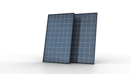 Battery isolated solar panels 3d rendering isolation. 3D illustration