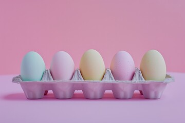 Pink easter eggs tray