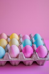 easter eggs in a tray