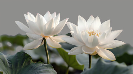 Lotus in full bloom, serene against a transparent background.