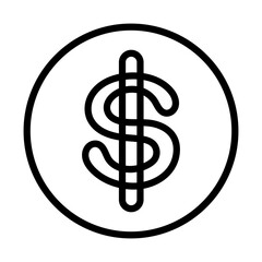  dollar sign simple icon on a transparent background. Vector illustration.