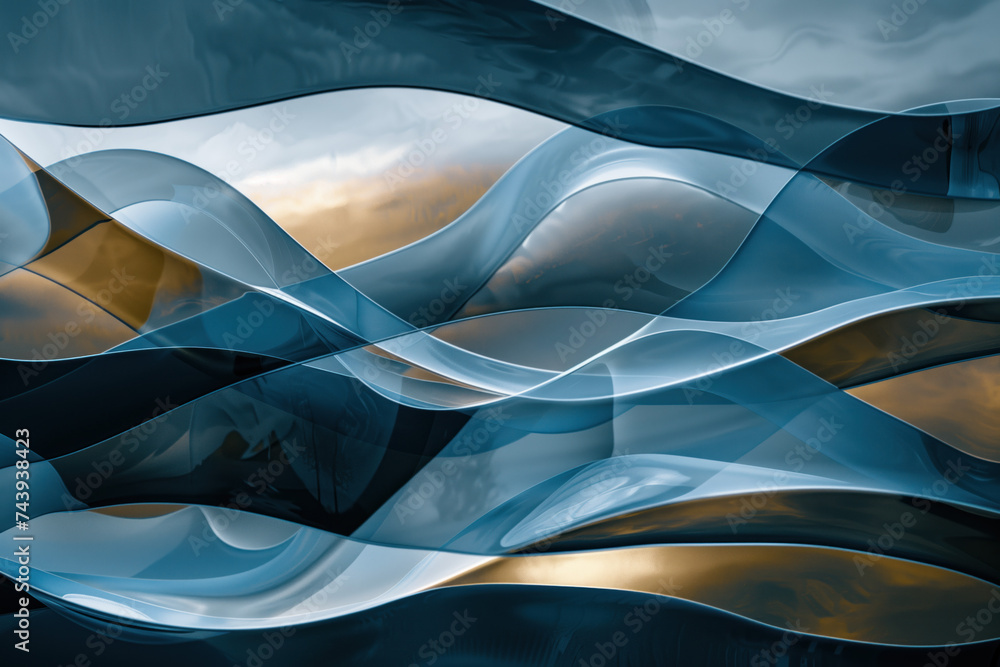 Poster abstract background with reflections and caustics. futuristic background image. created with generat