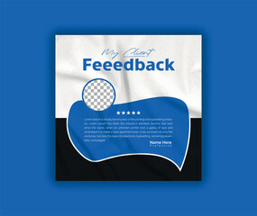 Client feedback social media post design template.