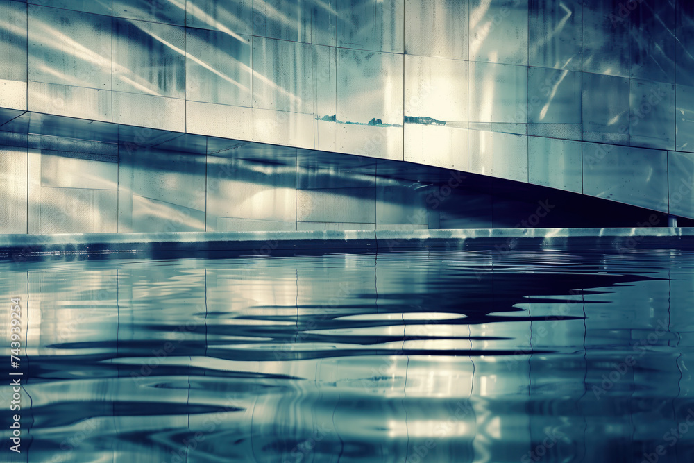 Aufkleber Abstract background with reflections and caustics. Futuristic background image. Created with Generative AI technology.