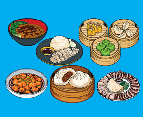 a set of vector eating logos