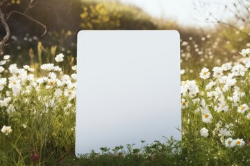 white mock up with free space background with flowers on the nature,spring is coming, mother's day