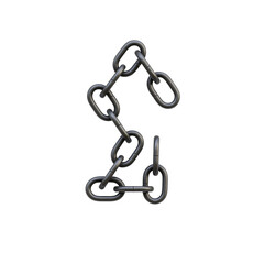 Metal Chain 3D Alphabet PNG Letters	
