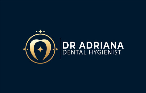 dental hygienist branding gold logo, Medical logo