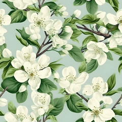 Soft Spring Apple Blossom Pattern offers a serene beauty ideal for decor. Refreshing Apple Tree Bloom Art captures the essence of spring in a crisp, creative design.