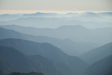 石鎚山の山頂からの景色