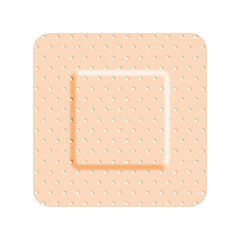 Square beige adhesive bandage band aid, medical and healthcare. Png clipart isolated on transparent...