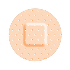 Round beige adhesive bandage band aid, medical and healthcare. Png clipart isolated on transparent background