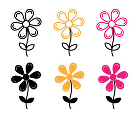 Botanic Growth Line Icon. Plant Blossoming Icon in Outline and Solid Flat Style.