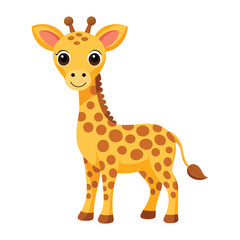 Fototapeta premium Vector of illustration Cartoon cute Giraffe on white
