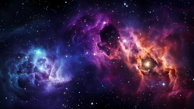 Shining stars realistic colorful cosmos with nebula 