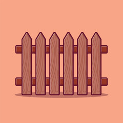 Vector drawing of a Fence isolated on a white background accompanied by an illustration