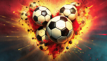 many soccer balls forming a heart, I love soccer concept