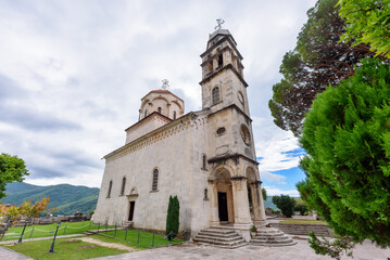 Fototapeta na wymiar Herceg Novi, Montenegro - August 06, 2023: Savina Monastery in Herceg Novi, Montenegro