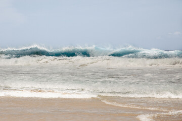 Big Wave on Kauai, Hanapakiai beach, Hawaiian islands