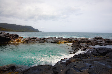 Fototapeta na wymiar Queens bath on Kauai, Hawaii