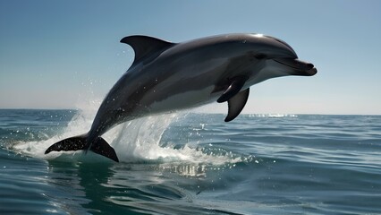 Fototapeta premium dolphin jumping AI 4K