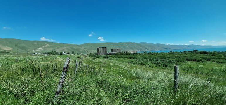 ruins of former russian recreational objects hotels and resorts in armenia lake sevan