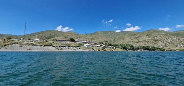 lake sevan armenia and wavy water surface	
