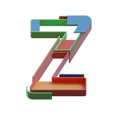 Colorful Geometry 3D Alphabet PNG Letters
