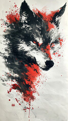 red blood splatter wolf