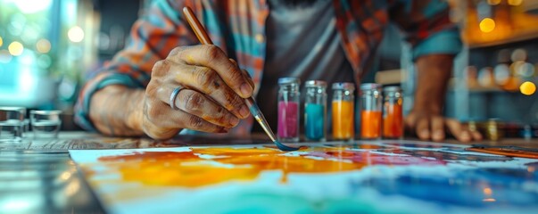 Service excellence and brand evolution in watercolor abstract market analysis - obrazy, fototapety, plakaty