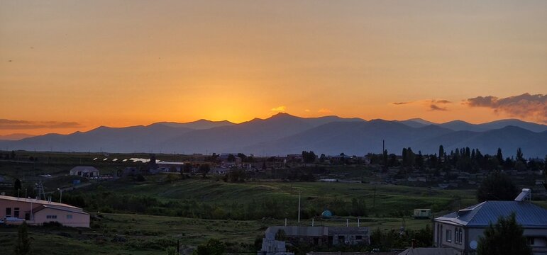 sunset behimd the mountains at lake sevan armenia
SOVIET VIEWING PLATFORM