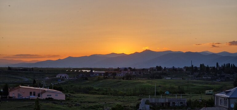 sunset behimd the mountains at lake sevan armenia
SOVIET VIEWING PLATFORM