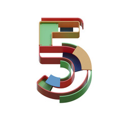 Colorful Geometry 3D Alphabet PNG Letters