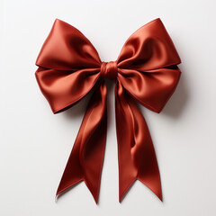 Red bow on a white background