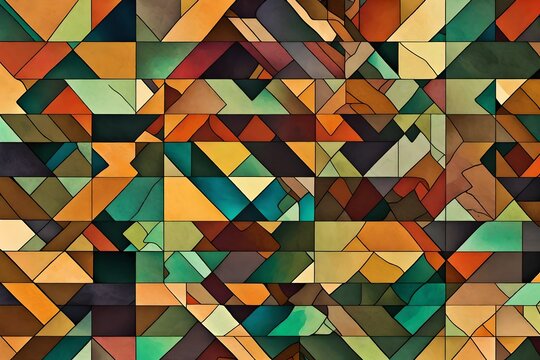 A visually captivating geometric multi-colored background image featuring an intriguing earthy texture. 
