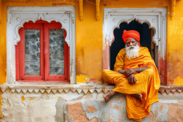 Old india's Sadhu saint man