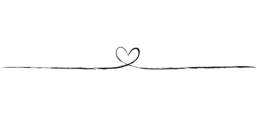One line heart. Linear heart shape. hand drawn romantic scribble. Continuous drawing.