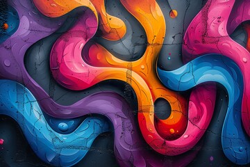 Graffiti art background. Colored