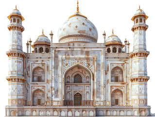 Fototapeta na wymiar Taj Mahal isolated on white background