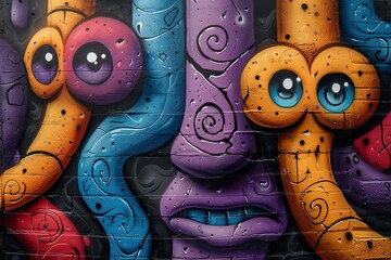 Graffiti art background. Colored