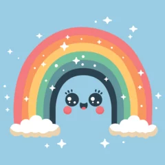 Foto op Plexiglas Cute rainbow vector illustration for celebrating pride day © ohaybi