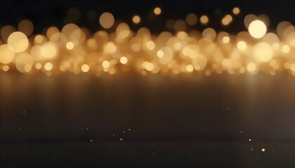 Gold glitter with bokeh blurred backdrop. banner