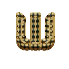 Futuristic Gold 3D Alphabet PNG Letters