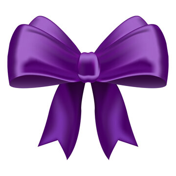 Beautiful purple bow isolated on white background