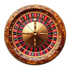 roulette wheel png ,casino wheel isolated on transparent background ,generative ai