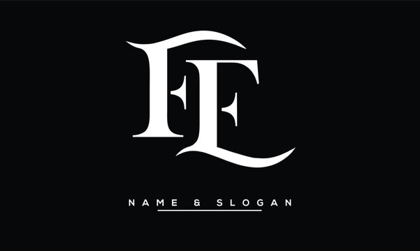 FE,  EF,  F, E  Abstract Letters  Logo  Monogram