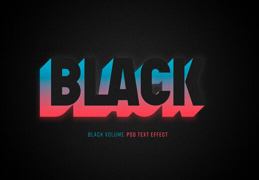 Black Volume Text Effect