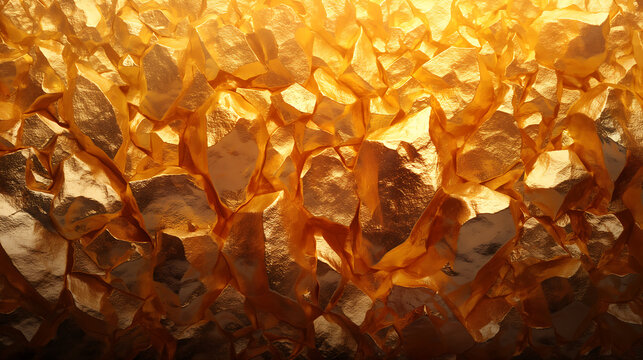 Abstract golden crystallized background