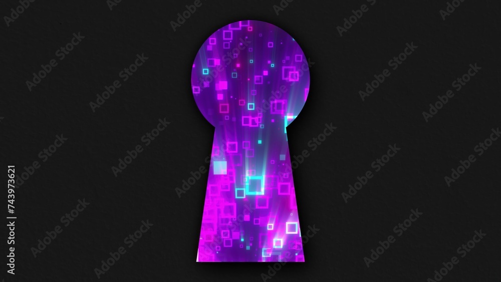 Aufkleber abstract digital keyhole. computer generated 3d render